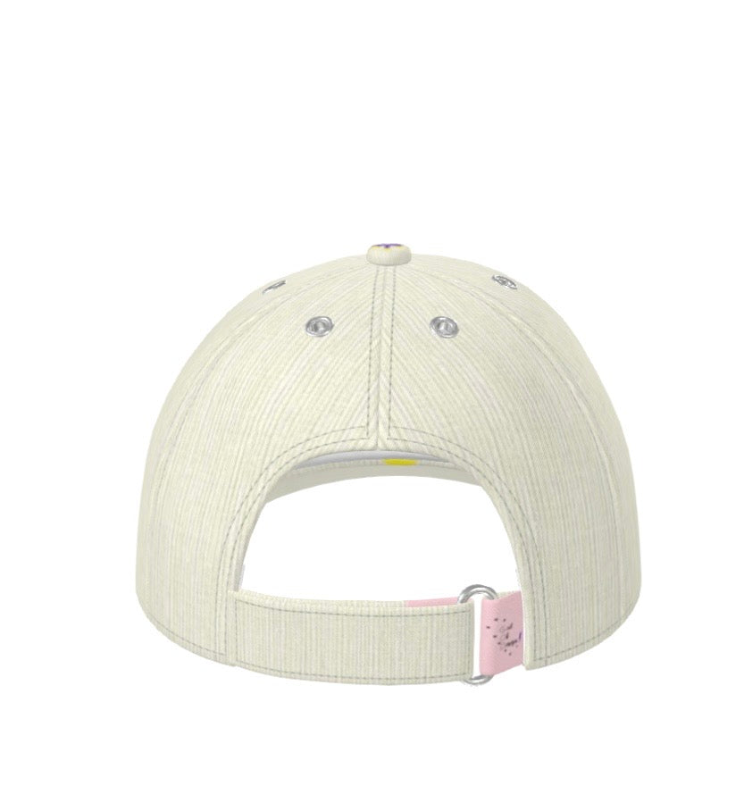 G.O.D! Faux Off-White Denim Printed Crown Cap