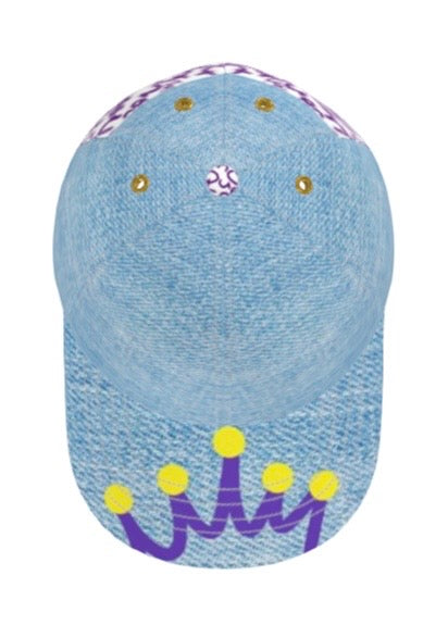 G.O.D! Faux Blue Denim Printed Queen Cap