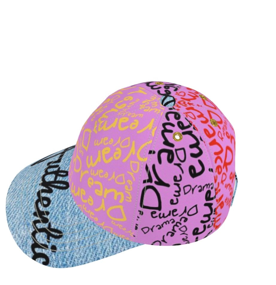 G.O.D! Faux Blue Denim Printed Collage Cap