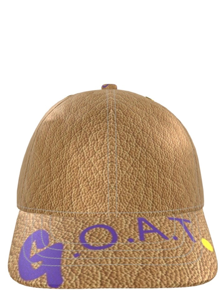 Limited Edition G.O.D! Faux Leather Printed Silk G.O.A.T. Cap