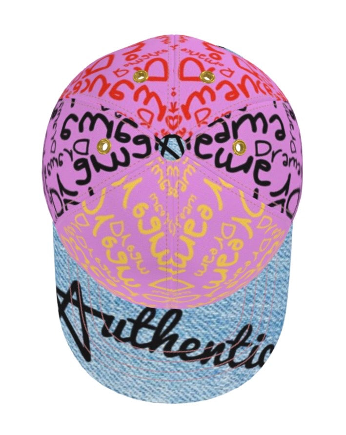 G.O.D! Faux Blue Denim Printed Collage Cap