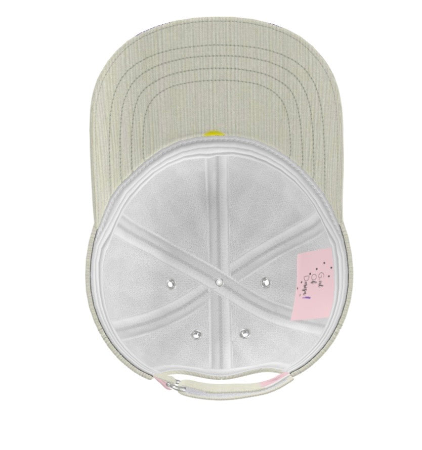 G.O.D! Faux Off-White Denim Printed Crown Cap
