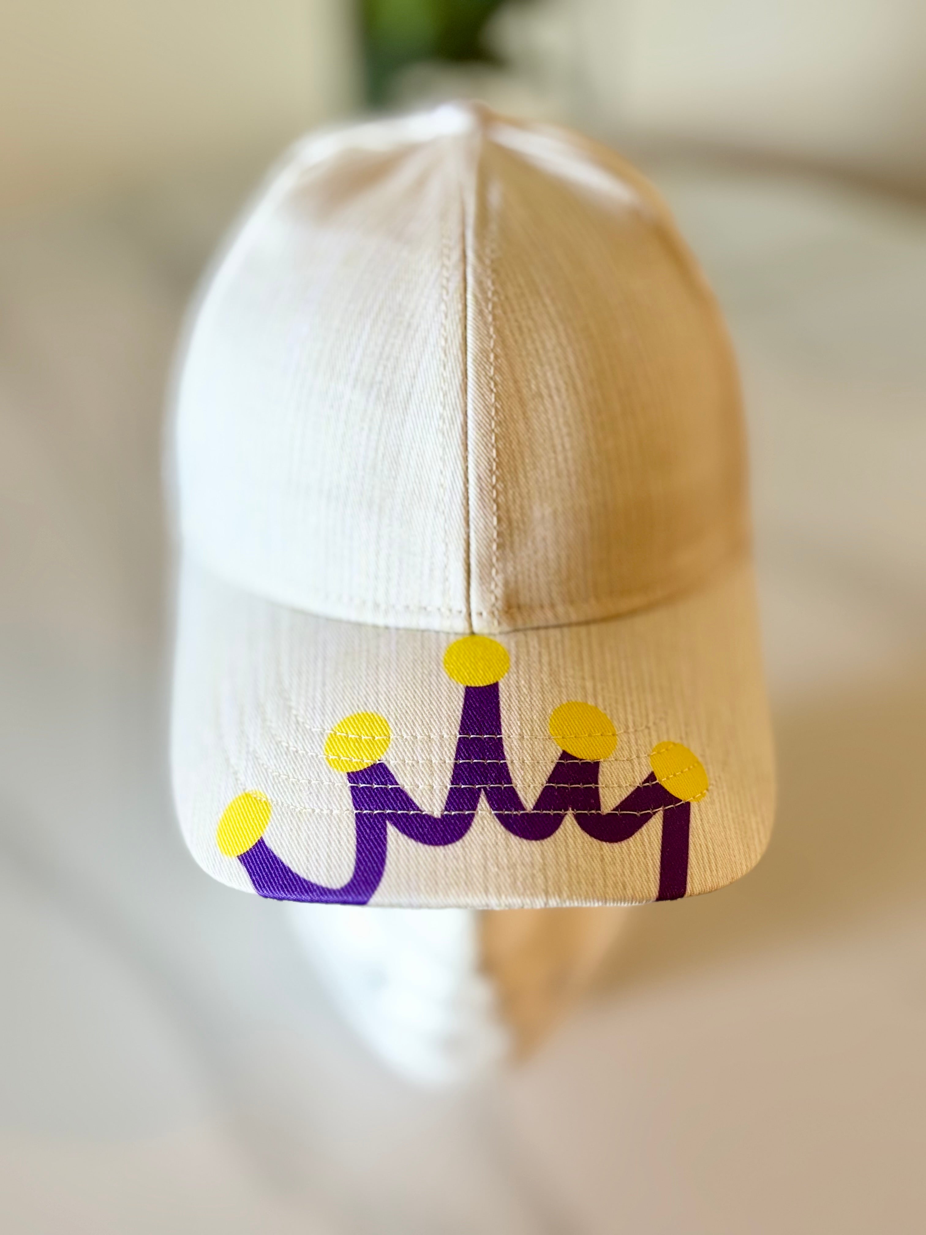 G.O.D! Off-White Denim Crown Motif Cap