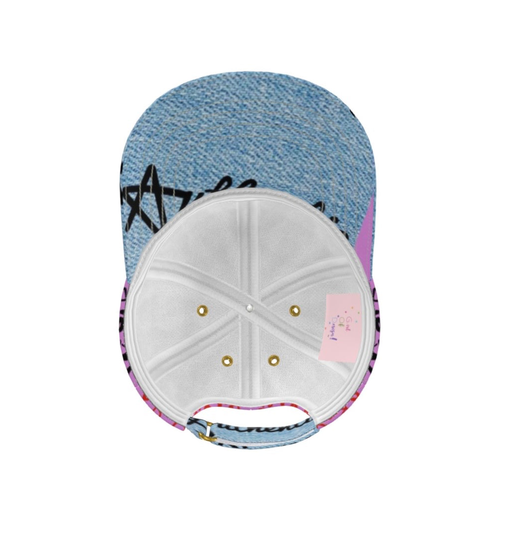G.O.D! Faux Blue Denim Printed Collage Cap