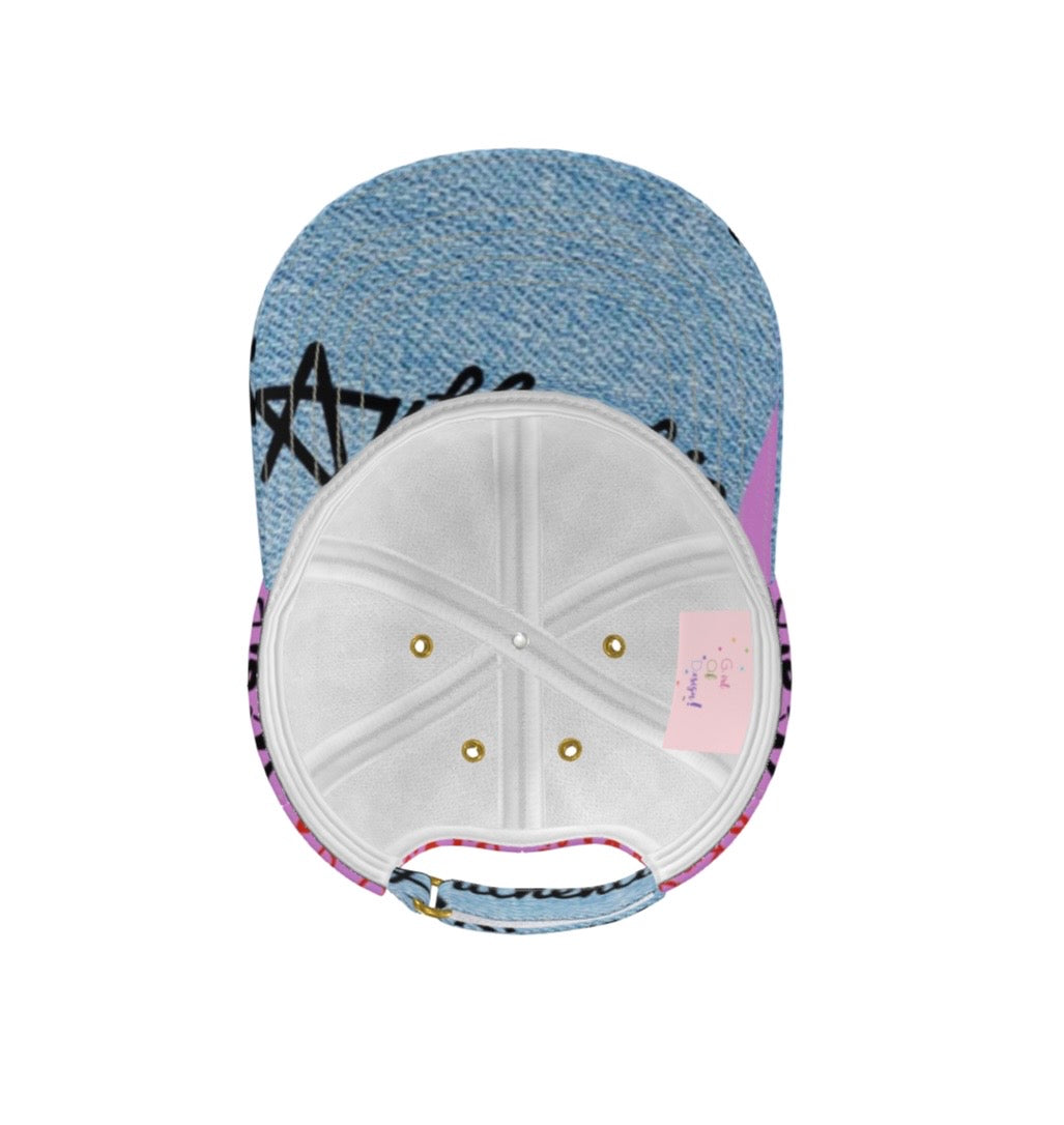 G.O.D! Faux Blue Denim Printed Collage Cap